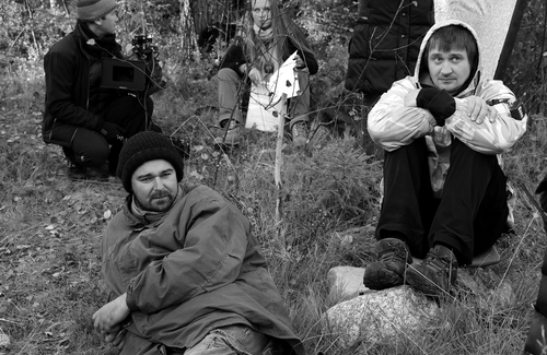 Борис Хлебников и Павел Костомаров на съёмках фильма «Конецдворье». Фотография Светланы Михайловой